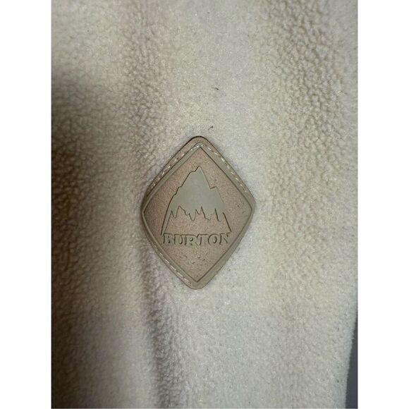 Burton Women’s Full Zip Fleece Jacket Cream Rust Trim Small - Picture 6 of 8